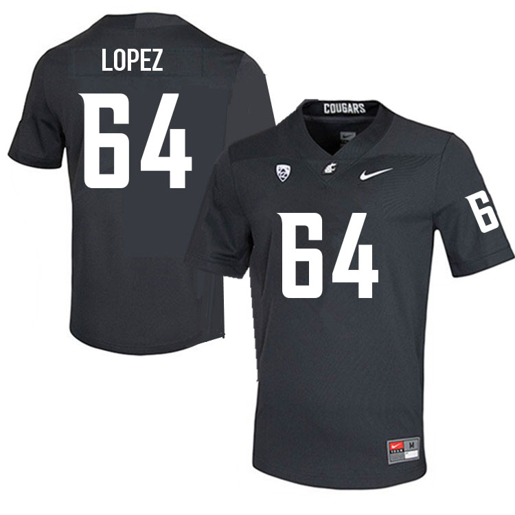 Washington State Cougars #64 Micah Lopez College Football Jerseys Sale-Charcoal